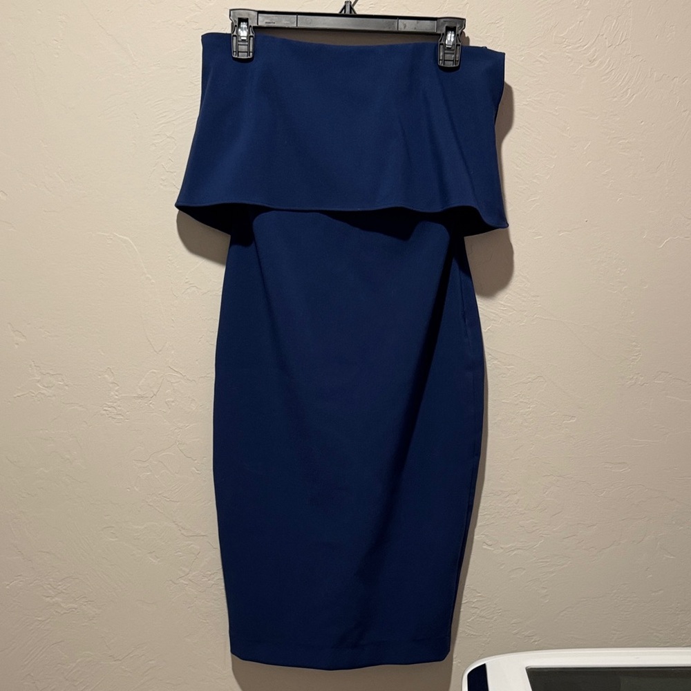 Likely Driggs Strapless Dress in Navy Blue